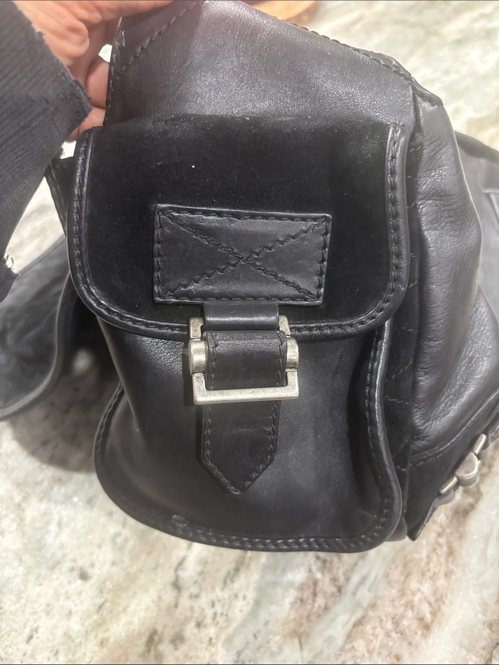 Dior Black Suede & Leather Shoulder Bag with Silver Hardware - Picture 4 of 6